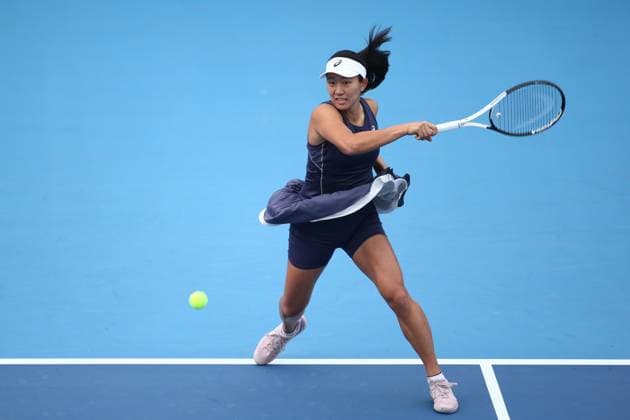 BEIJING, CHINA - SEPTEMBER 22: Moyuka Uchijima of Japan competes in the Women s Singles Qualifying first round match against Jiang Xinyu of China on day 1 of the 2025 China Open at National Tennis Center on September 22, 2025 in Beijing, China.  Copyright: xVCGx 111592532557