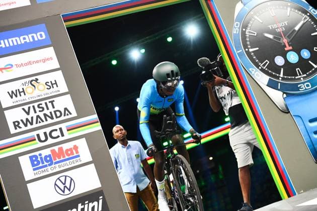 2025 UCI Road World Championships Picture by Simon Wilkinson SWpix.com - 22 09 2025 - Cycling - 2025 UCI Road World Championships - BK Arena to Kigali Convention Centre, Kigali, Rwanda - Men Under-23 Individual Time Trial (ITT) - Samuel Niyonkuru (Rwanda) Copyright: x xSWpix.comx(t axPhotographyxHubxLtd)xSimonxWilkinson SWpix.comx SWP-3030-5653