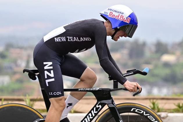 New Zealander Nate Pringle pictured in action during the Men U23 Individual Time Trial race (31,2km) at the cycling road world championships, in Kigali, Rwanda, Monday 22 September 2025. The 2025 UCI Road World Championships take place from 21 to 28 September in Kigali, Rwanda. DIRKxWAEM  x135004946x