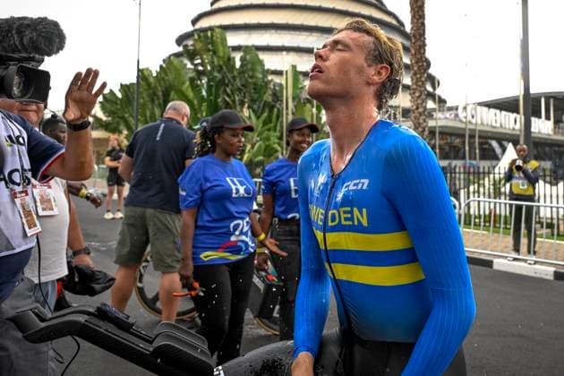 UCI 2025 Road World Championship, WM, Weltmeisterschaft Kigali 22 09 2025 KIGALI, RWANDA - SEPTEMBER 22 : Soderqvist Jakob (SWE) during the Men U23 Individual Time Trial of the UCI Road World Championships 2025 92nd edition an UCI World Championships cycling race of 31.2 km with start in Kigali and finish in Kigali on September 22, 2025 in Kigali, Rwanda, 22 09 2025 Kigali Rwanda  Copyright: xJanxDexMeuleneirx