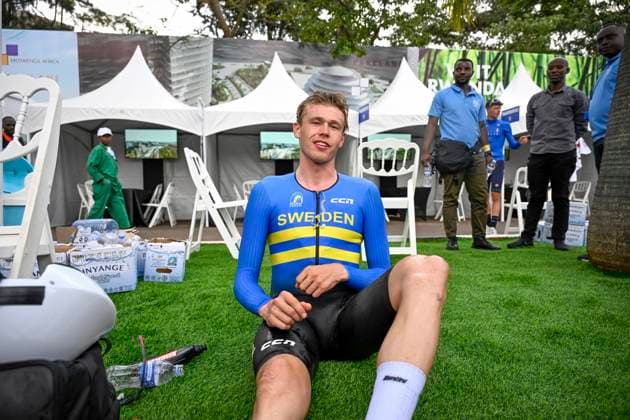 UCI 2025 Road World Championship, WM, Weltmeisterschaft Kigali 22 09 2025 KIGALI, RWANDA - SEPTEMBER 22 : Soderqvist Jakob (SWE) during the Men U23 Individual Time Trial of the UCI Road World Championships 2025 92nd edition an UCI World Championships cycling race of 31.2 km with start in Kigali and finish in Kigali on September 22, 2025 in Kigali, Rwanda, 22 09 2025 Kigali Rwanda  Copyright: xJanxDexMeuleneirx