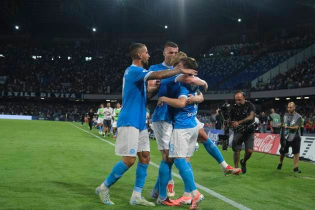 Napoli™s Billy Gilmour celebrates after scoring a goal during the Serie A soccer match between Napoli and Pisa at the Diego Armando Maradona Stadium in Naples, southern italy - Monday , September 22 , 2025. - Soccer .  Copyright: xAlessandroxGarofalo LaPressex