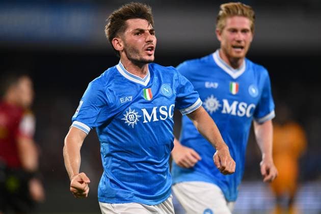Dc Napoli 22 09 2025 - campionato di calcio serie A Napoli-Pisa foto Domenico Cippitelli Image nella foto: esultanza gol Billy Gilmour 