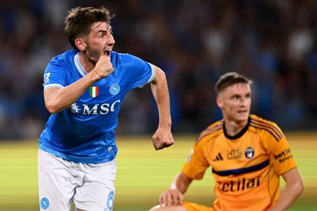 Dc Napoli 22 09 2025 - campionato di calcio serie A Napoli-Pisa foto Domenico Cippitelli Image nella foto: esultanza gol Billy Gilmour 