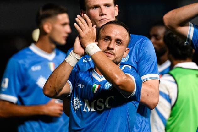 Stanislav Lobotka of SSC Napoli celebrates at the end of the Serie A 2025 2026 football match between SSC Napoli and Pisa SC 1909 at Diego Armando Maradona stadium in Naples (Italy), September 22, 2025. andreaxstaccioli
