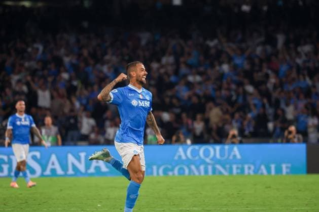 Serie A football match - 2025 26 Napoli vs. Pisa During the 2025 26 Italian Serie A football match between SSC Napoli and Pisa on September 22, 2025, at the Diego Armando Maradona Stadium in Naples. Pictured: goal the Leonardo Spinazzola of SSC Napoli NAPOLI stadio Diego Armando Maradona CAMPANIA ITALIA Copyright: xFABIOxSASSOxFabioxSassox Napoli Pisa2025_09_22Fabio Sasso4314