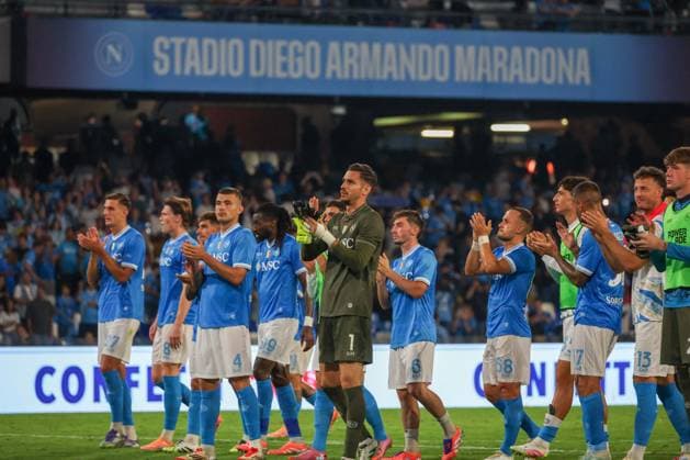 September 22, 2025, Napoli, Campania, ITALIA: During the 2025 26 Italian Serie A football match between SSC Napoli and Pisa on September 22, 2025, at the Diego Armando Maradona Stadium in Naples...Pictured: napoli Napoli ITALIA - ZUMAs236 20250922_aap_s236_066 Copyright: xFabioxSassox