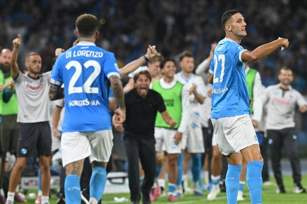 Lorenzo Lucca of SSC Napoli celebrates after scoring goal during the Seie A Enelive match between SSC Napoli vs Pisa FC 1909 at Diego Armndo Maradona Stadium  Copyright: xDaniloxGemito IPAxSportx xipa-agency.netx xx IPA_65552056 IPA_Agency_IPA65552056