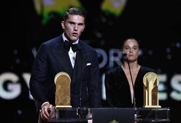 Football, Ballon dOr Gala in Paris, Viktor Gyokeres is Striker of the Year
