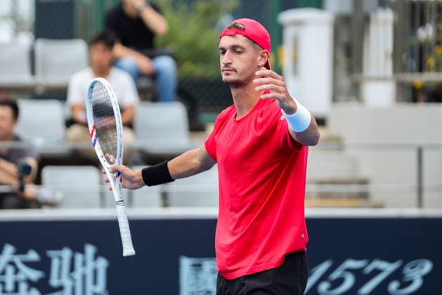 BEIJING, CHINA - SEPTEMBER 23: Terence Atmane of France reacts in the Men s Singles Qualifying first round match against Sun Fajing of China on day 2 of the 2025 China Open at National Tennis Center on September 23, 2025 in Beijing, China.  Copyright: xVCGx 111592710306