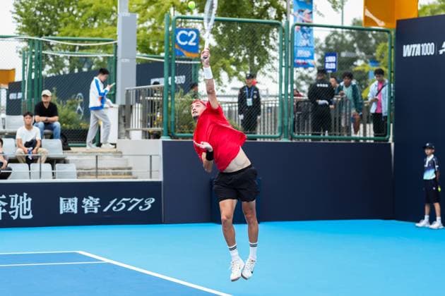 BEIJING, CHINA - SEPTEMBER 23: Terence Atmane of France competes in the Men s Singles Qualifying first round match against Sun Fajing of China on day 2 of the 2025 China Open at National Tennis Center on September 23, 2025 in Beijing, China.  Copyright: xVCGx 111592710228