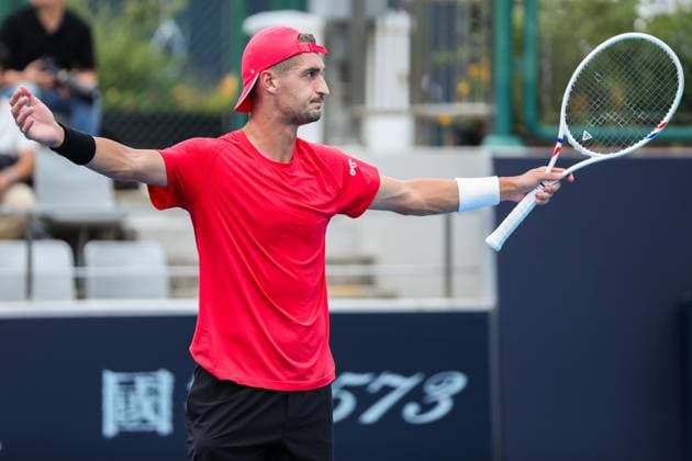 BEIJING, CHINA - SEPTEMBER 23: Terence Atmane of France reacts in the Men s Singles Qualifying first round match against Sun Fajing of China on day 2 of the 2025 China Open at National Tennis Center on September 23, 2025 in Beijing, China.  Copyright: xVCGx 111592710291
