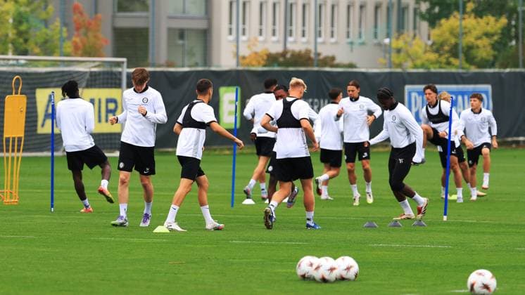 SOCCER - UEFA EL, Midtjylland vs Sturm GRAZ,AUSTRIA,23.SEP.25 - SOCCER - UEFA Europa League, FC Midtjylland vs SK Sturm Graz, preview, training Sturm. Image shows the team of Sturm.  GEPAxpictures xMarioxBuehner-Weinrauch