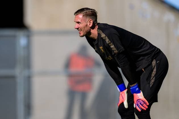 250923 Goalkeeper Robin Olsen during a training session with Malmö FF on September 23, 2025 in Malmö Photo Ludvig Thunman BILDBYRAN kod LT LT0728 fotboll football soccer fotball uefa europa league europa league träning practice training malmö ff bbeng  Copyright: LUDVIGxTHUNMAN BB250923LT035