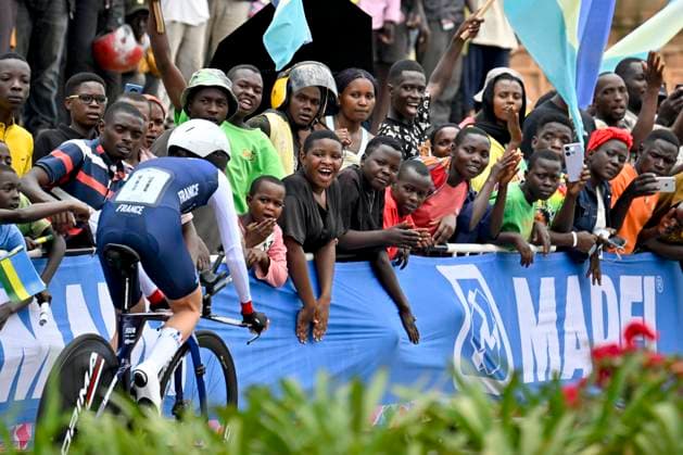 UCI 2025 Road World Championship, WM, Weltmeisterschaft Kigali 23 09 2025 KIGALI, RWANDA - SEPTEMBER 23 : Revol Lise (FRA) during the Women Junior Individual Time Trial of the UCI Road World Championships 2025 92nd edition an UCI World Championships cycling race of 22.6 km with start in Kigali and finish in Kigali on September 23, 2025 in Kigali, Rwanda, 23 09 2025 Kigali Rwanda  Copyright: xJanxDexMeuleneirx