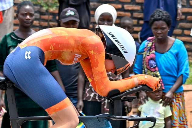 UCI 2025 Road World Championship, WM, Weltmeisterschaft Kigali 23 09 2025 KIGALI, RWANDA - SEPTEMBER 23 : Arens Megan (NED) during the Women Junior Individual Time Trial of the UCI Road World Championships 2025 92nd edition an UCI World Championships cycling race of 18.3 km with start in Kigali and finish in Kigali on September 23, 2025 in Kigali, Rwanda, 23 09 2025 Kigali Rwanda  Copyright: xJanxDexMeuleneirx