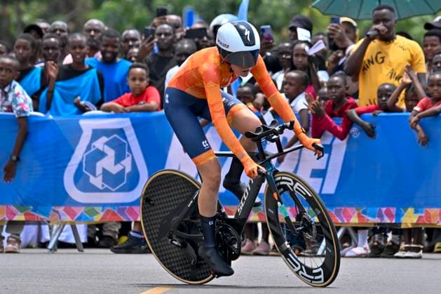UCI 2025 Road World Championship, WM, Weltmeisterschaft Kigali 23 09 2025 KIGALI, RWANDA - SEPTEMBER 23 : Arens Megan (NED) during the Women Junior Individual Time Trial of the UCI Road World Championships 2025 92nd edition an UCI World Championships cycling race of 18.3 km with start in Kigali and finish in Kigali on September 23, 2025 in Kigali, Rwanda, 23 09 2025 Kigali Rwanda  Copyright: xJanxDexMeuleneirx