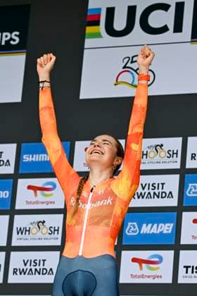 UCI 2025 Road World Championship, WM, Weltmeisterschaft Kigali 23 09 2025 KIGALI, RWANDA - SEPTEMBER 23 : Arens Megan (NED) during the Women Junior Individual Time Trial of the UCI Road World Championships 2025 92nd edition an UCI World Championships cycling race of 18.3 km with start in Kigali and finish in Kigali on September 23, 2025 in Kigali, Rwanda, 23 09 2025 Kigali Rwanda  Copyright: xJanxDexMeuleneirx