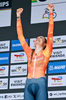 UCI 2025 Road World Championship, WM, Weltmeisterschaft Kigali 23 09 2025 KIGALI, RWANDA - SEPTEMBER 23 : Arens Megan (NED) during the Women Junior Individual Time Trial of the UCI Road World Championships 2025 92nd edition an UCI World Championships cycling race of 18.3 km with start in Kigali and finish in Kigali on September 23, 2025 in Kigali, Rwanda, 23 09 2025 Kigali Rwanda  Copyright: xJanxDexMeuleneirx