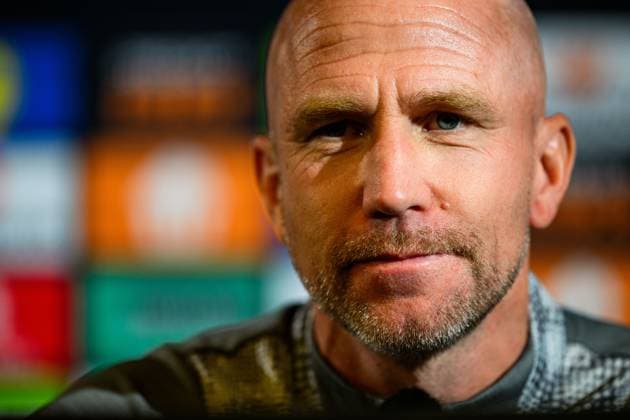 250923 Head coach Henrik Rydström of Malmö FF at a press conference on September 23, 2025 in Malmö Photo Ludvig Thunman BILDBYRAN kod LT LT0729 fotboll football soccer fotball uefa europa league europa league presskonferens press conference malmö ff bbeng  Copyright: LUDVIGxTHUNMAN BB250923LT039