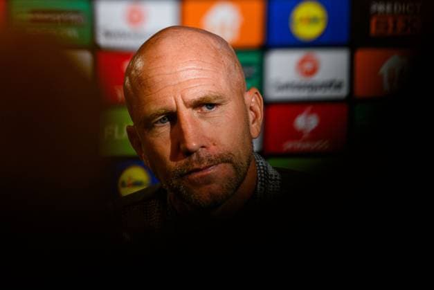 250923 Head coach Henrik Rydström of Malmö FF at a press conference on September 23, 2025 in Malmö Photo Ludvig Thunman BILDBYRAN kod LT LT0729 fotboll football soccer fotball uefa europa league europa league presskonferens press conference malmö ff bbeng  Copyright: LUDVIGxTHUNMAN BB250923LT044