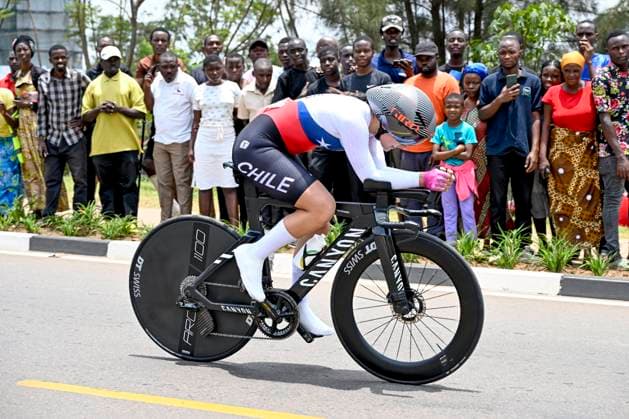 UCI 2025 Road World Championship, WM, Weltmeisterschaft Kigali 23 09 2025 KIGALI, RWANDA - SEPTEMBER 23 : during the Women Junior Individual Time Trial of the UCI Road World Championships 2025 92nd edition an UCI World Championships cycling race of 18.3 km with start in Kigali and finish in Kigali on September 23, 2025 in Kigali, Rwanda, 23 09 2025 Kigali Rwanda  Copyright: xJanxDexMeuleneirx