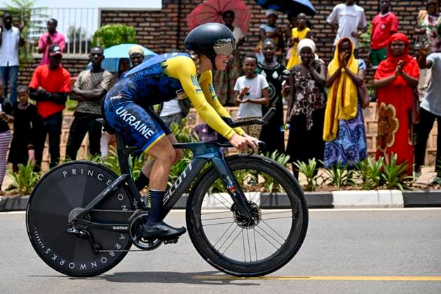 UCI 2025 Road World Championship, WM, Weltmeisterschaft Kigali 23 09 2025 KIGALI, RWANDA - SEPTEMBER 23 : Ushakova Milana (UKR) during the Women Junior Individual Time Trial of the UCI Road World Championships 2025 92nd edition an UCI World Championships cycling race of 18.3 km with start in Kigali and finish in Kigali on September 23, 2025 in Kigali, Rwanda, 23 09 2025 Kigali Rwanda  Copyright: xJanxDexMeuleneirx