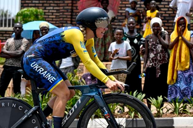 UCI 2025 Road World Championship, WM, Weltmeisterschaft Kigali 23 09 2025 KIGALI, RWANDA - SEPTEMBER 23 : Ushakova Milana (UKR) during the Women Junior Individual Time Trial of the UCI Road World Championships 2025 92nd edition an UCI World Championships cycling race of 18.3 km with start in Kigali and finish in Kigali on September 23, 2025 in Kigali, Rwanda, 23 09 2025 Kigali Rwanda  Copyright: xJanxDexMeuleneirx