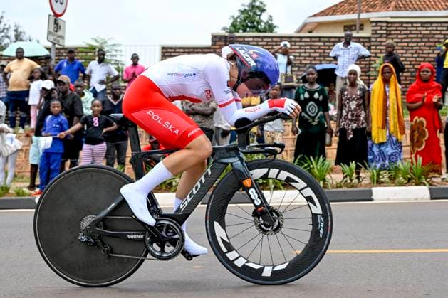 UCI 2025 Road World Championship, WM, Weltmeisterschaft Kigali 23 09 2025 KIGALI, RWANDA - SEPTEMBER 23 : Okrucinska Maria (POL) during the Women Junior Individual Time Trial of the UCI Road World Championships 2025 92nd edition an UCI World Championships cycling race of 18.3 km with start in Kigali and finish in Kigali on September 23, 2025 in Kigali, Rwanda, 23 09 2025 Kigali Rwanda  Copyright: xJanxDexMeuleneirx