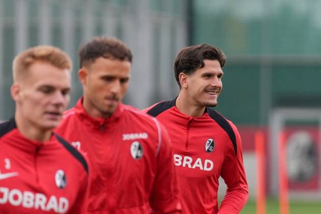 Igor Matanovic SC Freiburg, 31 , last media training session of SC Freiburg before the first Europa League match in the league phase, Germany, Football, UEFA Europa League, 1 matchday, 2025 2026, SC Freiburg vs FC Basel, 23 09 2025, last media training session of SC Freiburg before the first Europa League match in the league phase, Europa Park Stadion, Freiburg, Germany Freiburg Europa Park Stadion Baden Württemberg Germany Copyright: xArnexAmbergx