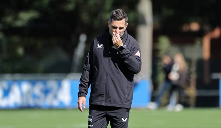 Coach Stefan Leitl thoughtful action upper body Sport Football Soccer season 2025 2026 2 Bundesliga Men DFL 23 09 2025 Training Hertha BSC Berlin DFL regulations prohibit any use of photographs as image sequences and or quasi video