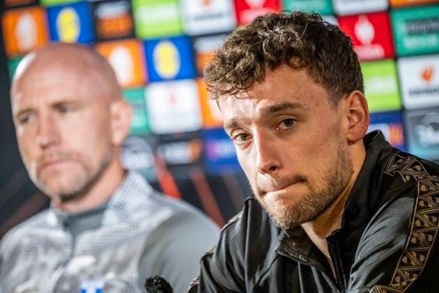 MALMÖ 2025 09 23 Malmö FFs coach Henrik Rydström and Colin Rösler at Tuesdays press conference at the New Malmö Stadium ahead of the Europa League match against Ludogorets MALMÖ SWEDEN x50090x  Copyright: xJohanxNilssonx xTTx MFF PK EUROPA LEAGUE