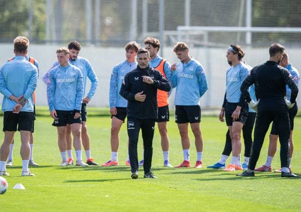 Soccer, Men, Season 2025 26, 2 Bundesliga, Hertha BSC, Training, Coach Stefan Leitl Hertha BSC , 23 09 2025, Copyright: xSebastianxRäppold MatthiasxKochx