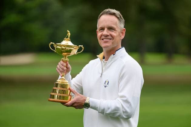 250923 Team Captain Luke Donald poses for a photo during a photo session on day 3 of the Ryder Cup on September 23, 2025 in New York Photo Jesper Zerman BILDBYRAN kod JZ JZ0614 golf ryder cup usa europe bbeng  Copyright: JESPERxZERMAN BB250923JZ009