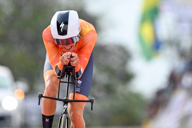 UCI 2025 Road World Championship, WM, Weltmeisterschaft Kigali 23 09 2025 KIGALI, RWANDA - SEPTEMBER 23 : Mouris Michiel (NED) during the Men Junior Individual Time Trial of the UCI Road World Championships 2025 92nd edition an UCI World Championships cycling race of 22.6 km with start in Kigali and finish in Kigali on September 23, 2025 in Kigali, Rwanda, 23 09 2025 Kigali Rwanda  Copyright: xJanxDexMeuleneirx