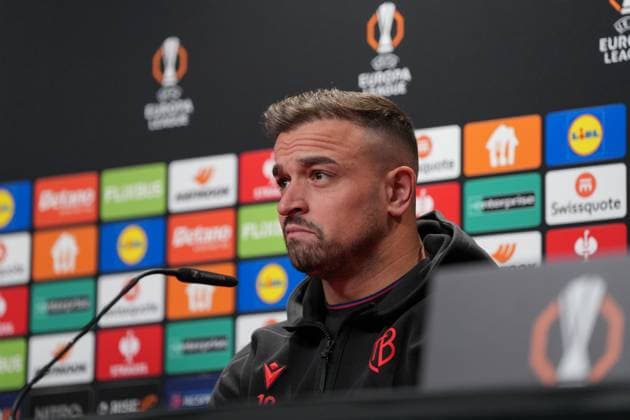 Xherdan Shaqiri FC Basel, 10 , FC Basel press conference ahead of the first Europa League match in the league phase, Press conference, Germany, Football, UEFA Europa League, Matchday 1, 2025 2026, SC Freiburg vs FC Basel, 23 09 2025, FC Basel press conference ahead of the first Europa League match in the league phase, Press conference, Switzerland, Europa Park Stadion, Freiburg, Germany Freiburg Europa Park Stadion Baden Württemberg Germany Copyright: xArnexAmbergx