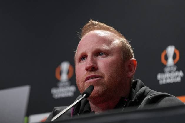Ludovic Magnin FC Basel, Head Coach , FC Basel press conference ahead of the first Europa League match in the league phase, Press conference, Germany, Football, UEFA Europa League, Matchday 1, 2025 2026, SC Freiburg vs FC Basel, 23 09 2025, FC Basel press conference ahead of the first Europa League match in the league phase, Press conference, Switzerland, Europa Park Stadion, Freiburg, Germany Freiburg Europa Park Stadion Baden Württemberg Germany Copyright: xArnexAmbergx
