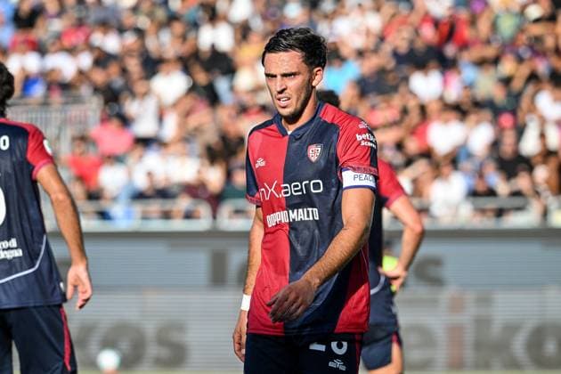 Gabriele Zappa of Cagliari Calcio during Cagliari Calcio vs Frosinone Calcio, Italian football Coppa Italia match in Cagliari, Italy, September 23 2025  Copyright: xLuigixCanu IPAxSportx xipa-agency.netx xx IPA_65605087 IPA_Agency_IPA65605087