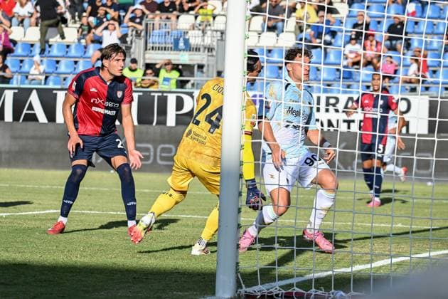 Edoardo Vergani of Frosinone Calcio, Goal during Cagliari Calcio vs Frosinone Calcio, Italian football Coppa Italia match in Cagliari, Italy, September 23 2025  Copyright: xLuigixCanu IPAxSportx xipa-agency.netx xx IPA_65605139 IPA_Agency_IPA65605139