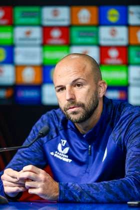 PXL_GNK DInamo UEFA press GNK Dinamo player Josip Misic during press conference, PK, Pressekonferenz on the occasion of UEFA Europe League match with Fenerbahce F.K. in Zagreb, Croatia on 23. September 2025.  IgorxSoban PIXSELL