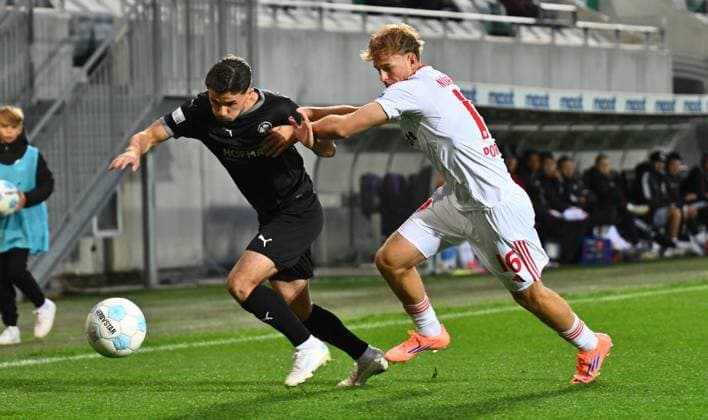 23 09 2025 Soccer Season 2025 2026 Regionalliga Bayern 10 Matchday SpVgg Greuther Fürth Fuerth II U23 Kleeblatt 1 FC Nürnberg II FCN Club xwoxzix Adem Imeri 17, SpVgg Greuther Fürth II Eric Porstner 16, 1 FC Nürnberg FCN II
