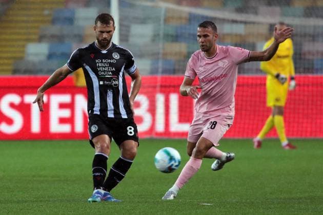 Udinese s Karlstrom jesper during the Frecciarossa Italian Cup 2025 2026 soccer match between Udinese and Palermo at Stadio Bluenergy in Udine , North Italy , Tuesday , September 23, 2025. - Soccer  Copyright: xAndreaxBressanutti LaPressex