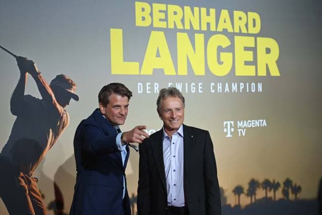 v l Leo HOESCH, producer, Bernhard LANGER, golf pro, red carpet, red carpet show, arrival, movie premiere movie premiere BERNHARD LANGER Der Ewige Champion on 23 09 2025 at the Cinedom cinema in Cologne, Â