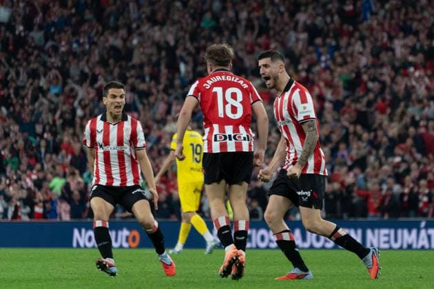 Mikel Jaureguizar (N18) celebrates after scoring during La Liga game between Athletic de Bilbao and Girona at San Mamés, Bilbao, Spain.  Copyright: xAndresxLopezxSheridanxx xSPPx Sportspressphoto_SPR30438