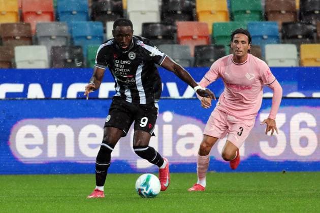 Udinese s Keinan Davis during the Frecciarossa Italian Cup 2025 2026 soccer match between Udinese and Palermo at Stadio Bluenergy in Udine , North Italy , Tuesday , September 23, 2025. - Soccer  Copyright: xAndreaxBressanutti LaPressex