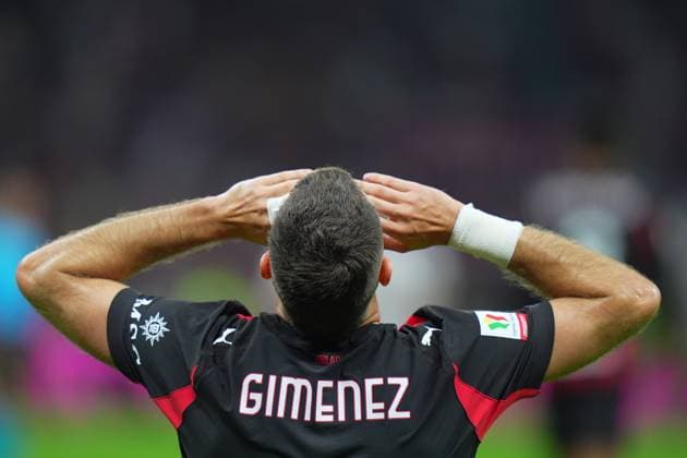 AC MilanÕs Santiago Gimenez celebrates after scoring 1-0 during the round of 32 Frecciarossa Italian Cup 2025 2026 soccer match between Milan and Lecce at San Siro Stadium in Milan , North Italy , Tuesday , September 23 , 2025 . - Soccer  Copyright: xSpada LaPressex