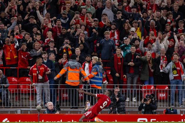 Football - Football League Cup - 3rd Round - Liverpool FC v Southampton FC LIVERPOOL, ENGLAND - Tuesday, September 23, 2025: Liverpool s Alexander Isak celebrates after scoring the first goal during the Football League Cup 3rd Round match between Liverpool FC and Southampton FC at Anfield. (Photo by David Rawcliffe Propaganda)er LIVERPOOL Anfield MERSEYSIDE ENGLAND  Copyright: xDavidxRawcliffex P2025-09-23-Liverpool_Southampton-35