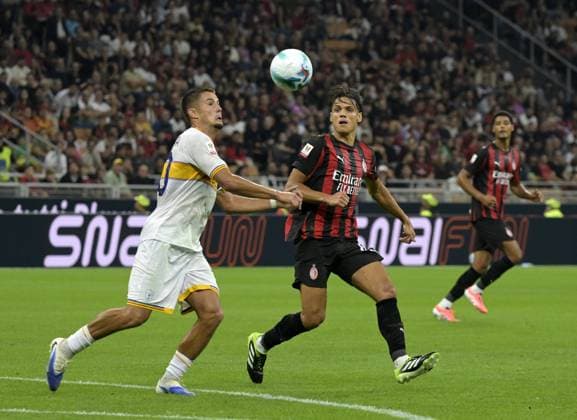 Foto IPP Paolo Bona Milano 23 09 2025 Coppa Italia di Calcio stagione 2025 2026 partita Milan-Lecce Nella foto Samuele Ricci e Medon Berisha Italy Photo Press Worldwide Copyright italy Italy ITALY  Copyright: xR4924_italyphotopressx