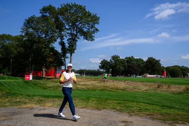 250923 Ludvig Aberg of Team Europe during a practice round on day 3 of the Ryder Cup on September 23, 2025 in New York Photo Jesper Zerman BILDBYRAN kod JZ JZ0614 golf ryder cup usa europe bbeng  Copyright: JESPERxZERMAN BB250923JZ069