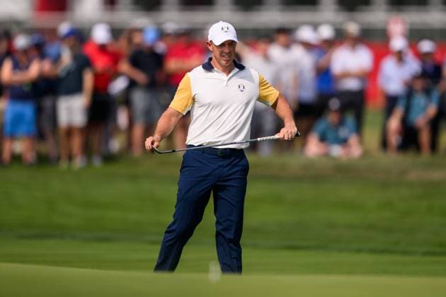 250923 Rory McIlroy of Team Europe during a practice round on day 3 of the Ryder Cup on September 23, 2025 in New York Photo Jesper Zerman BILDBYRAN kod JZ JZ0614 golf ryder cup usa europe bbeng  Copyright: JESPERxZERMAN BB250923JZ071